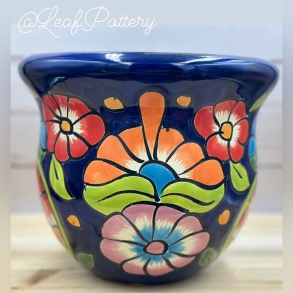 Valeria Talavera Handmade Multi Colored Ceramic Planter Pot - Picture 3 of 10